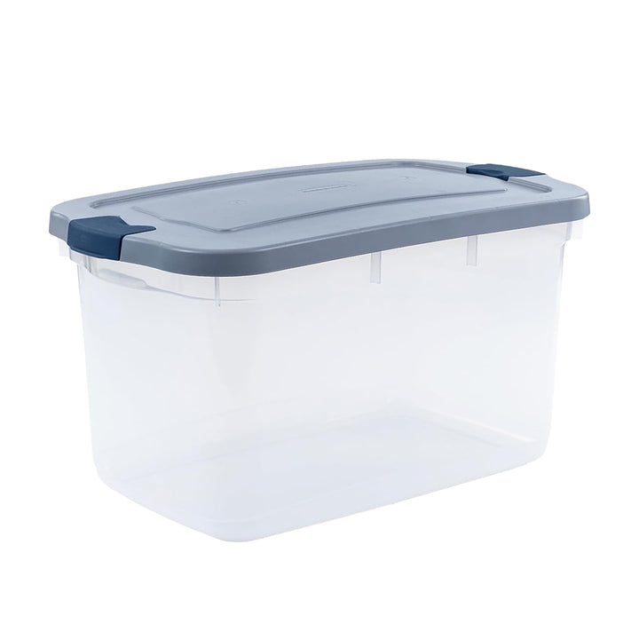 Rubbermaid 4 Pack Roughneck Clear Storage Containers, Stackable Totes, 66 Quart