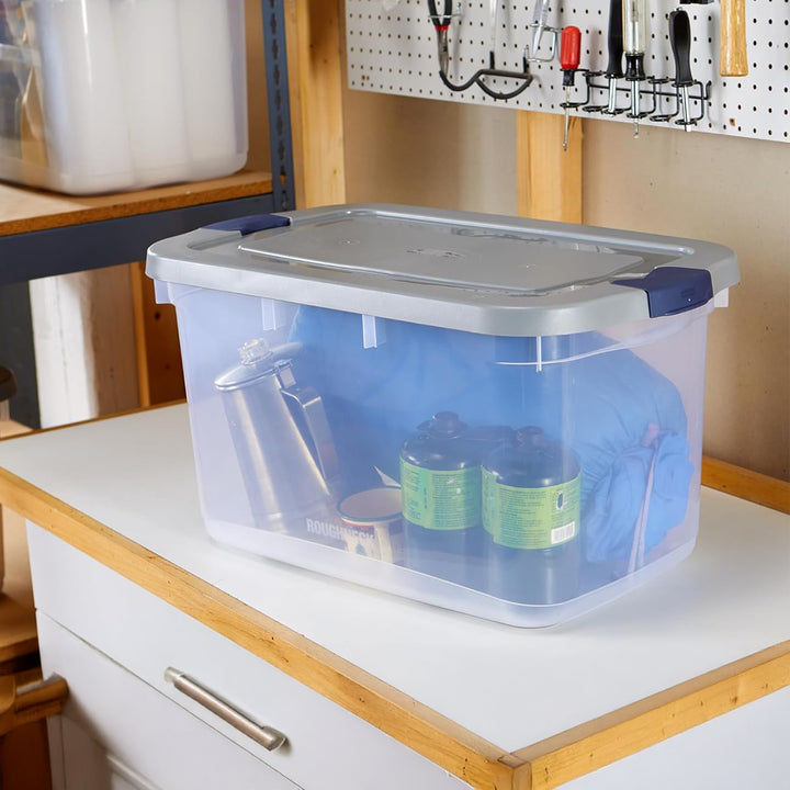 Rubbermaid 4pk Roughneck Clear Storage Containers, Totes, 66qt (Open Box)