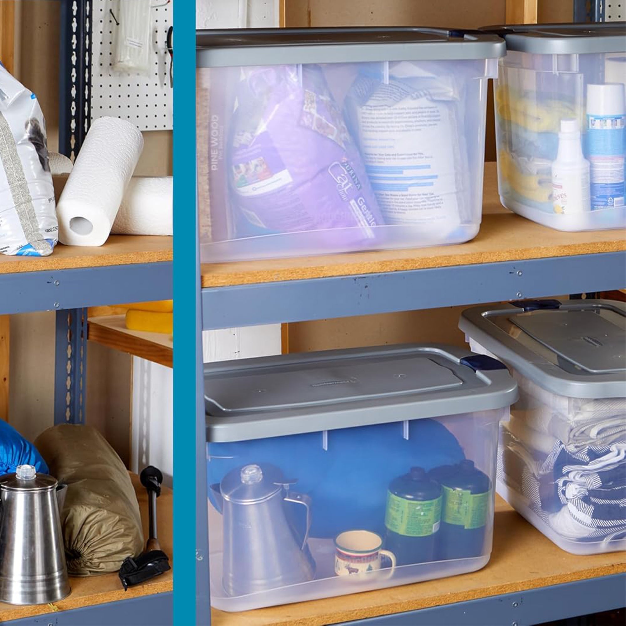 Rubbermaid 4pk Roughneck Clear Storage Containers, Totes, 66qt (Open Box) - VMInnovations