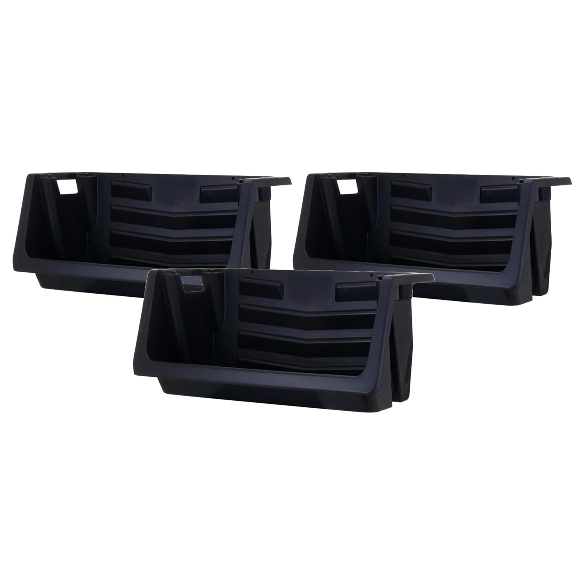 Mighty Tuff 3 Pack Nesting Stackable Bins for Heavy Duty Space Saving Storage - VMInnovations
