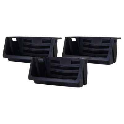 Mighty Tuff 3PK Nesting Stackable Bins Heavy Duty Space Saving Storage(Open Box) - VMInnovations