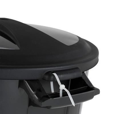 United Solutions 2 Pack 32 Gal Outdoor Garbage Trash Bins, Lids, Handles, Black - VMInnovations