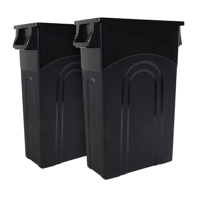 United Solutions 2 Pack 23 Gal Kitchen Garbage Bins, Highboy, Black (Open Box) - VMInnovations