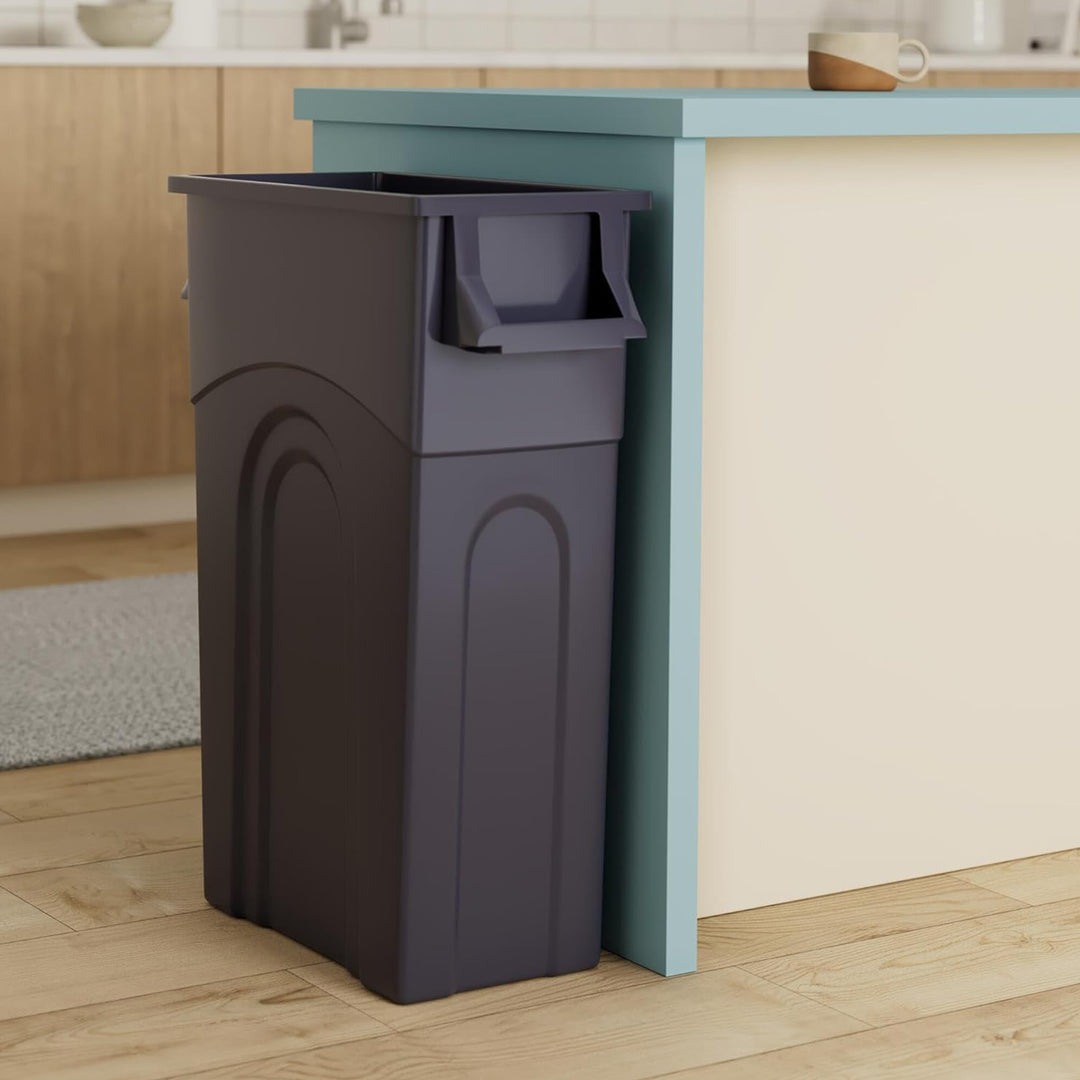 United Solutions 2 Pack 23 Gal Kitchen Garbage Bins, Highboy, Black (Open Box)