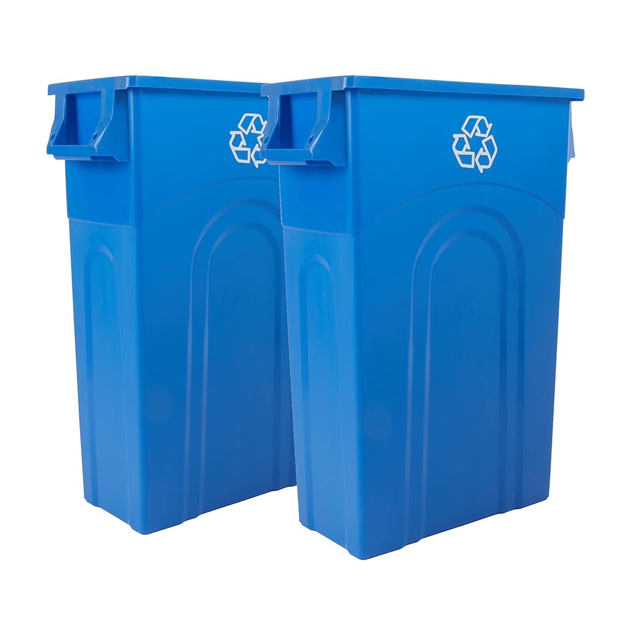 United Solutions 2 Pack 23 Gal Kitchen Garbage Bins, Highboy, Blue(Open Box)