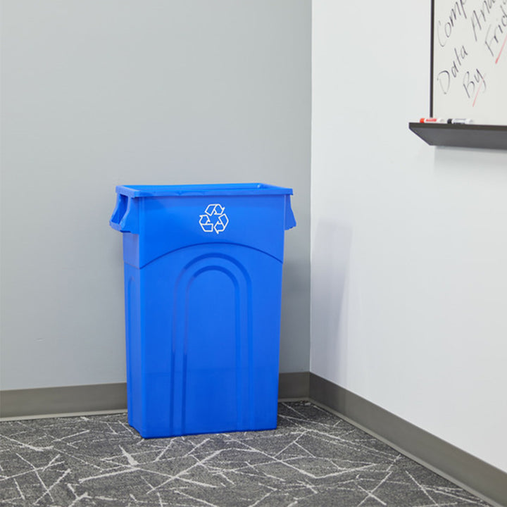 United Solutions 2 Pack 23 Gal Kitchen Trash Can Garbage Bins, Highboy, Blue