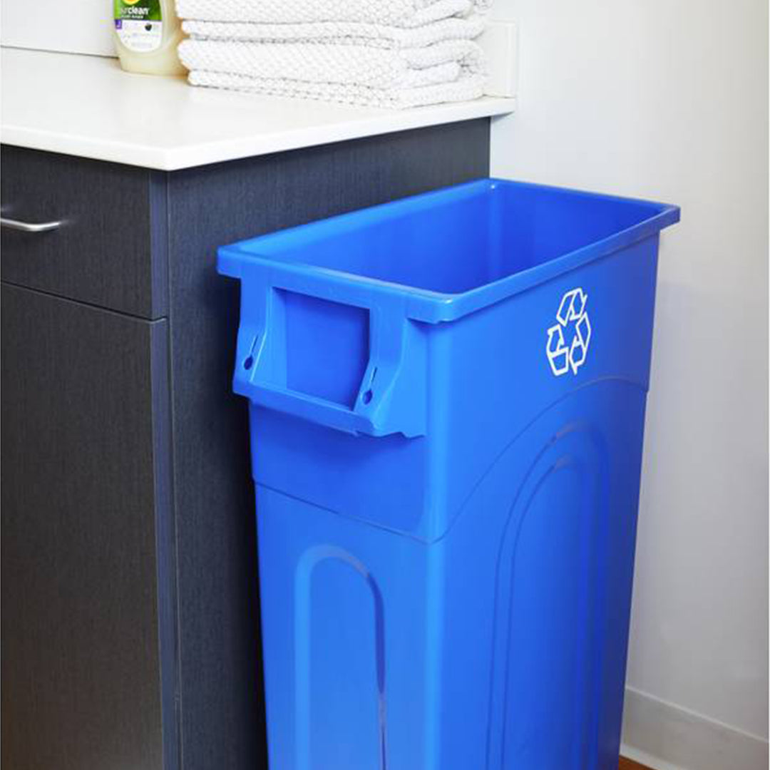 United Solutions 2 Pack 23 Gal Kitchen Trash Can Garbage Bins, Highboy, Blue