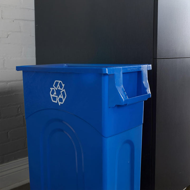 United Solutions 2 Pack 23 Gal Kitchen Garbage Bins, Highboy, Blue(Open Box)