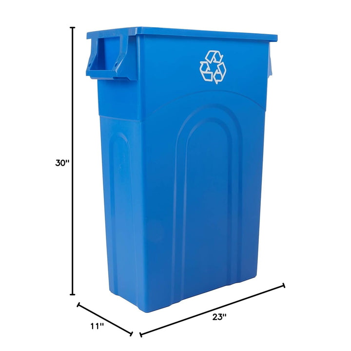 United Solutions 2 Pack 23 Gal Kitchen Trash Can Garbage Bins, Highboy, Blue