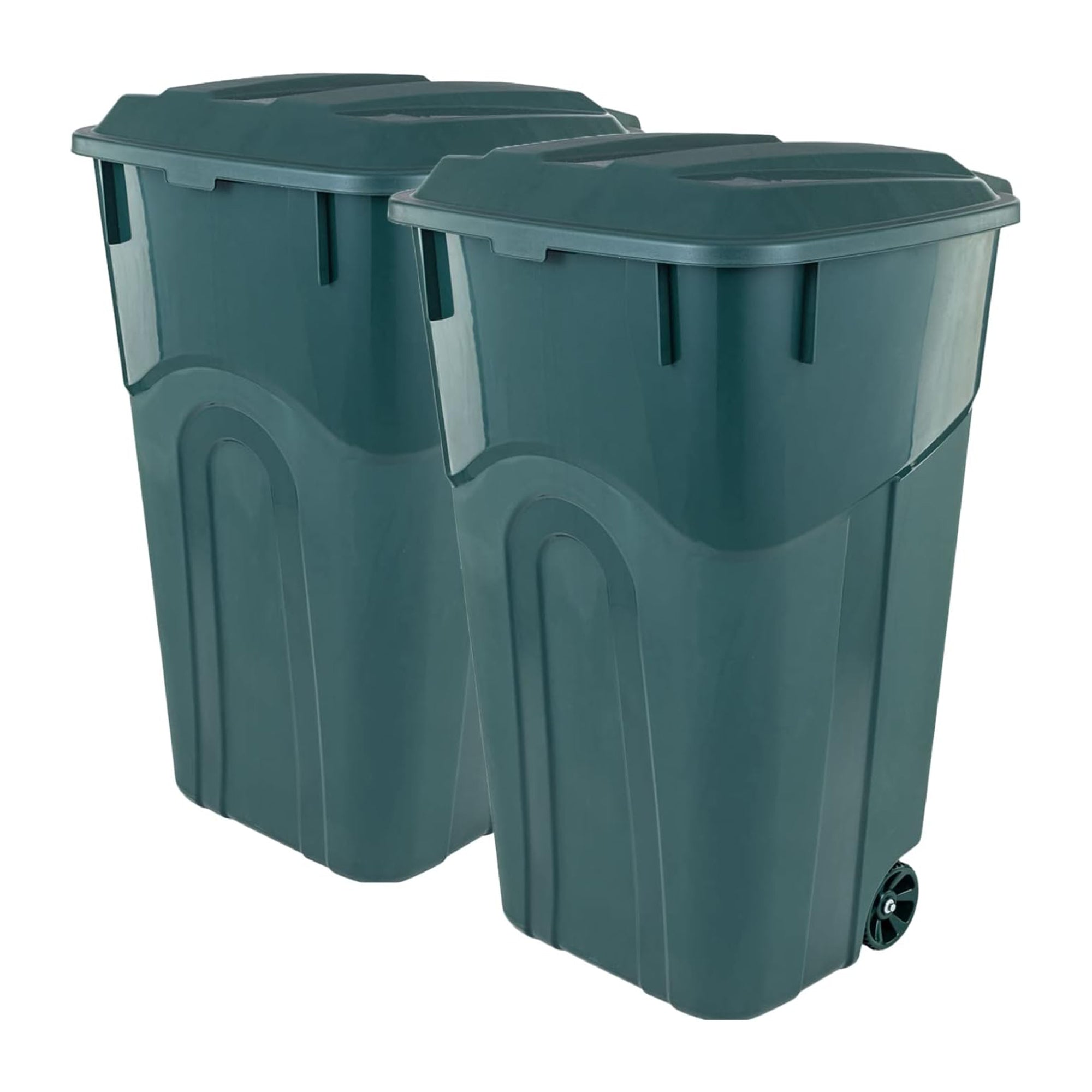 United Solutions 2 Pack 32 Gal Outdoor Trash Bins ECOSolution, Green (Open Box) - VMInnovations