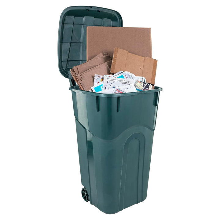 United Solutions 2 Pack 32 Gal Outdoor Trash Bins ECOSolution, Green (Open Box)