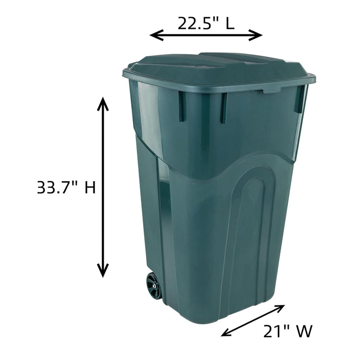 United Solutions 2 Pack 32 Gal Outdoor Garbage Can Trash Bins ECOSolution, Green