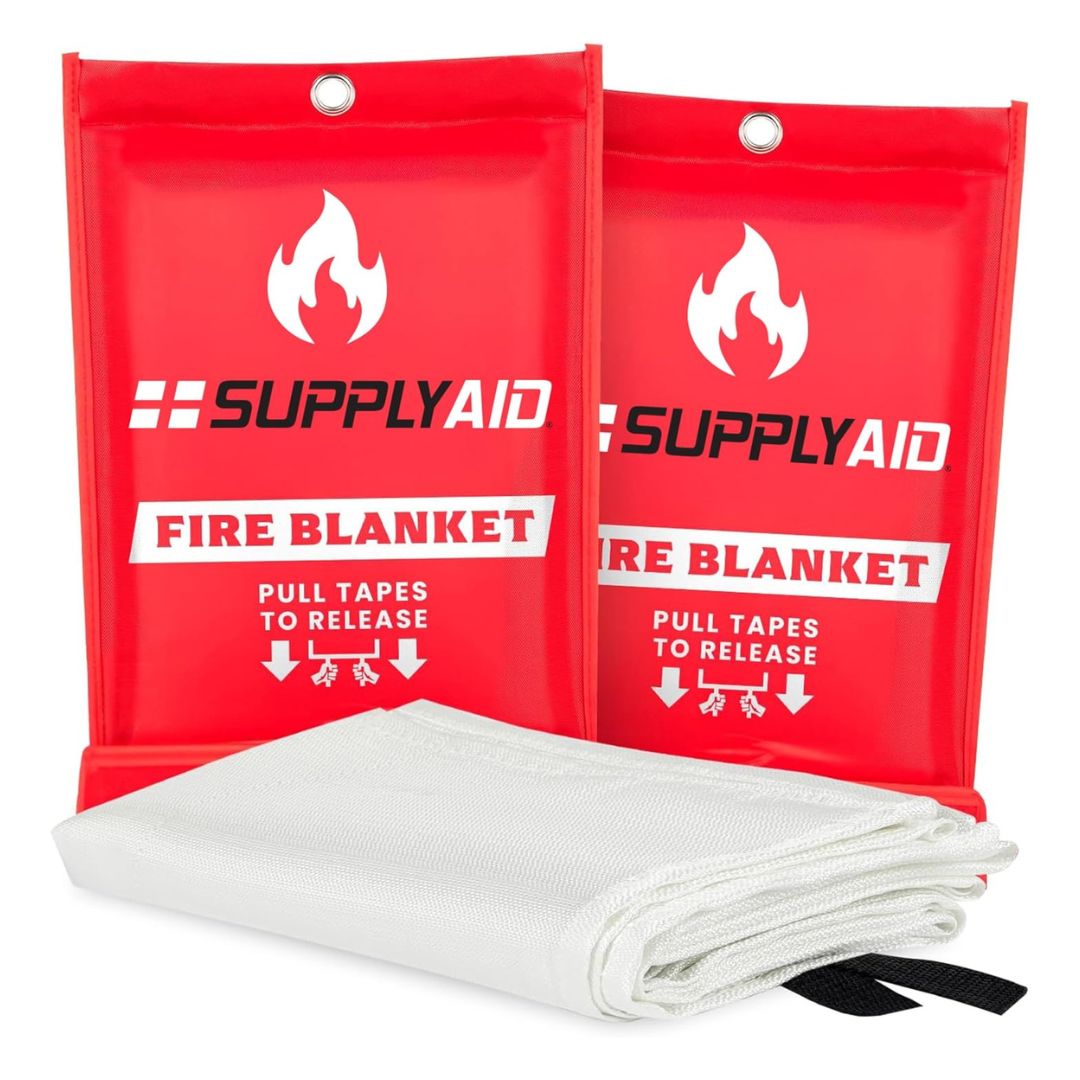 SupplyAID 2pk Emergency Fire blanket, Camping&Safety Supplies RRS-FSB(Open Box)