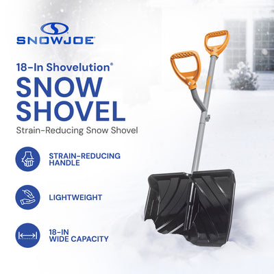 ErgieShovel 18” Steel Snow Shovel, 34.5, Push Scoop Combination, Orange (Used)