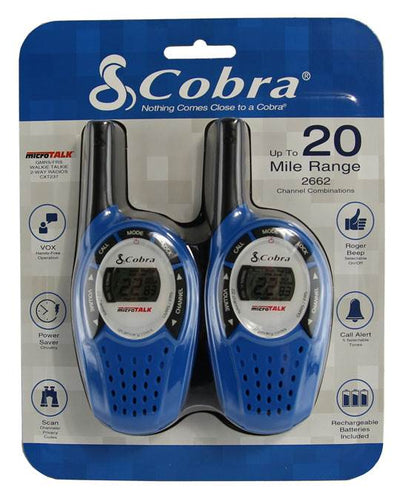 2 COBRA CXT237 MicroTalk 20 Mile FRS/GMRS 22 Channel Walkie Talkie 2-Way Radios