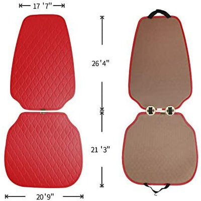 ISFC INSURFINSPORT Leather Front Inside Car Seat Cover Accessory, Red