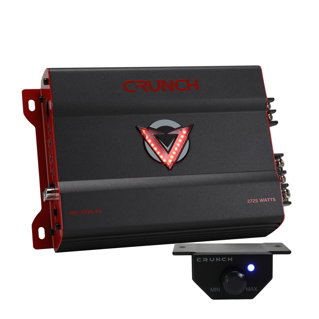Crunch 2725W Mono block Subwoofer Car Audio Amp, Adjustable Crossover, Bass Knob