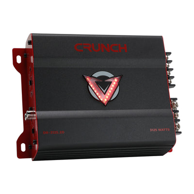 Crunch 3125W 2 Channel Subwoofer Car Audio Amp, Adjustable Crossovers, Bass Knob - VMInnovations