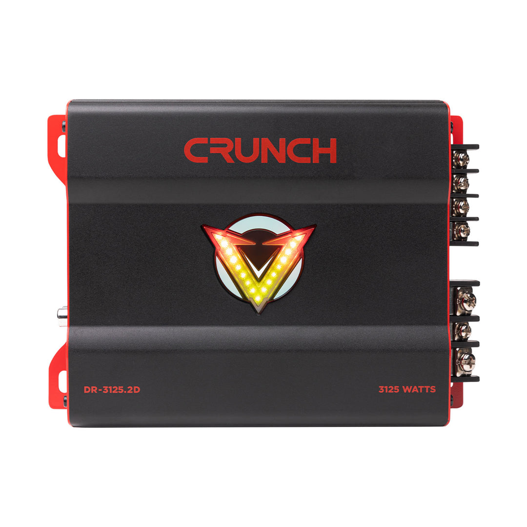 Crunch 3125W 2 Channel Subwoofer Car Audio Amplifier with Adjustable Crossovers