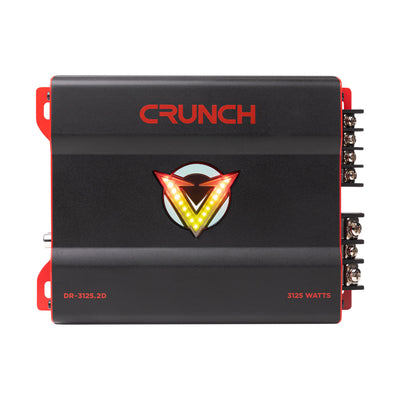 Crunch 3125W 2 Channel Subwoofer Car Audio Amp, Adjustable Crossovers, Bass Knob - VMInnovations
