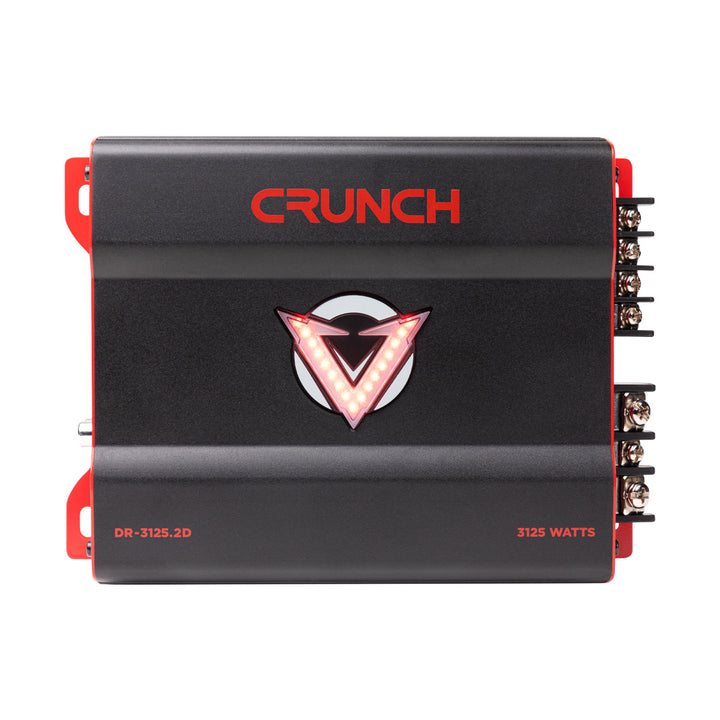 Crunch 3125W 2 Channel Subwoofer Car Audio Amplifier with Adjustable Crossovers