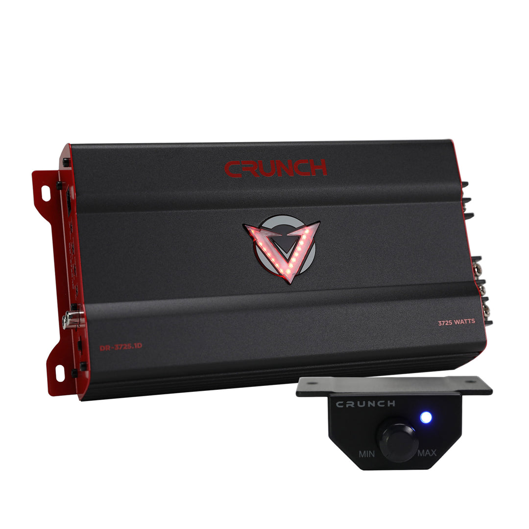 Crunch 3725W Monoblock Subwoofer Car Audio Amp, Adjustable Crossovers, Bass Knob