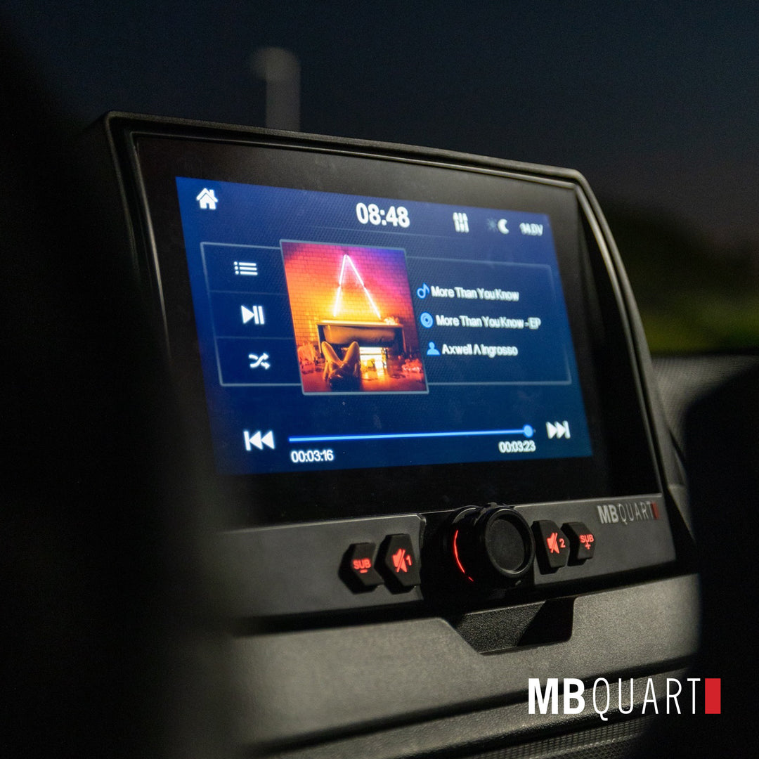 MB Quart Portable Touchscreen Car Stereo Audio System for Boat & UTV, Black