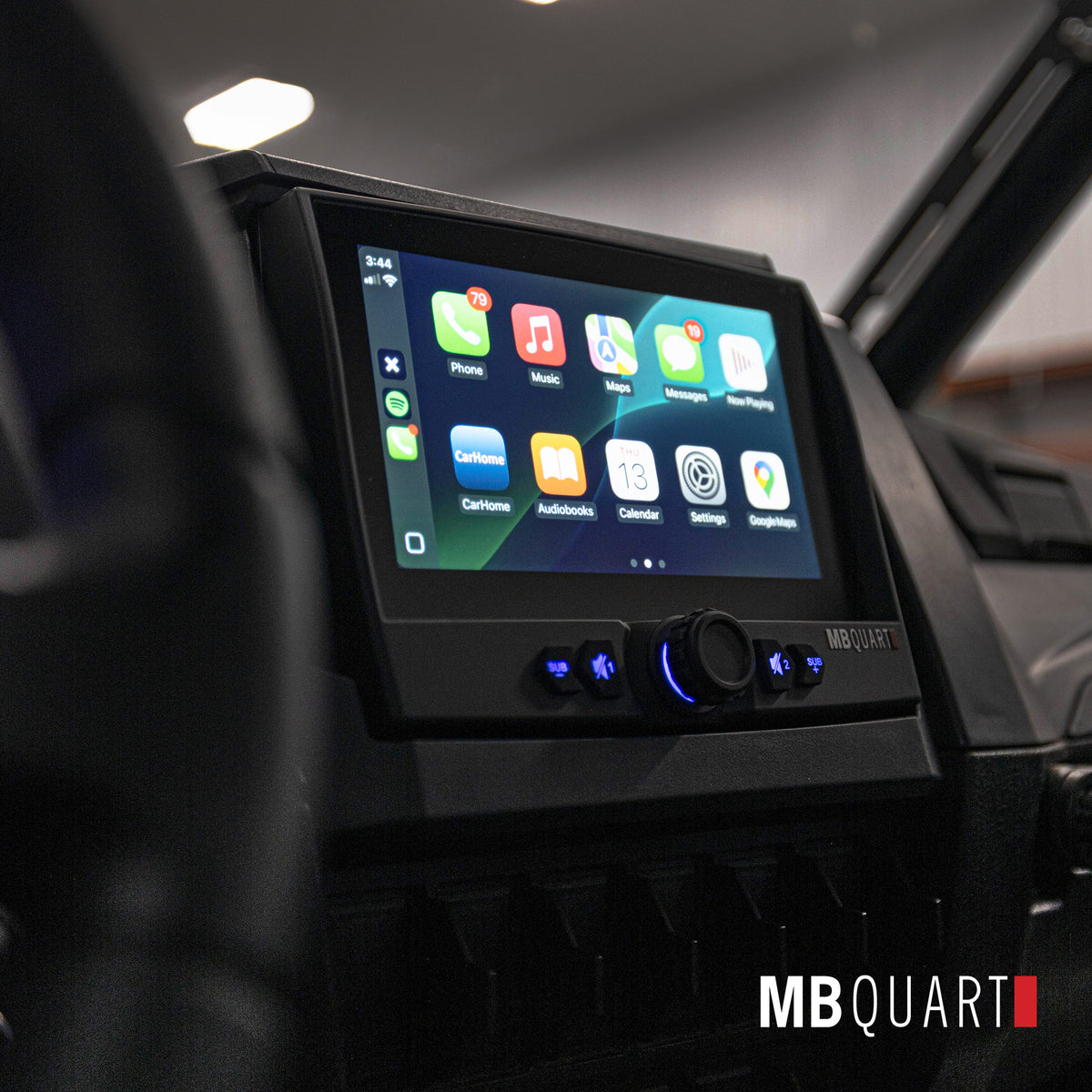 MB Quart Portable Touchscreen Car Stereo Audio System for Boat & UTV, Black