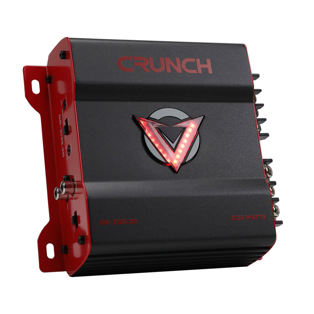 Crunch 2125W 2 Channel Subwoofer Car Audio Amp, Adjustable Crossovers, Bass Knob