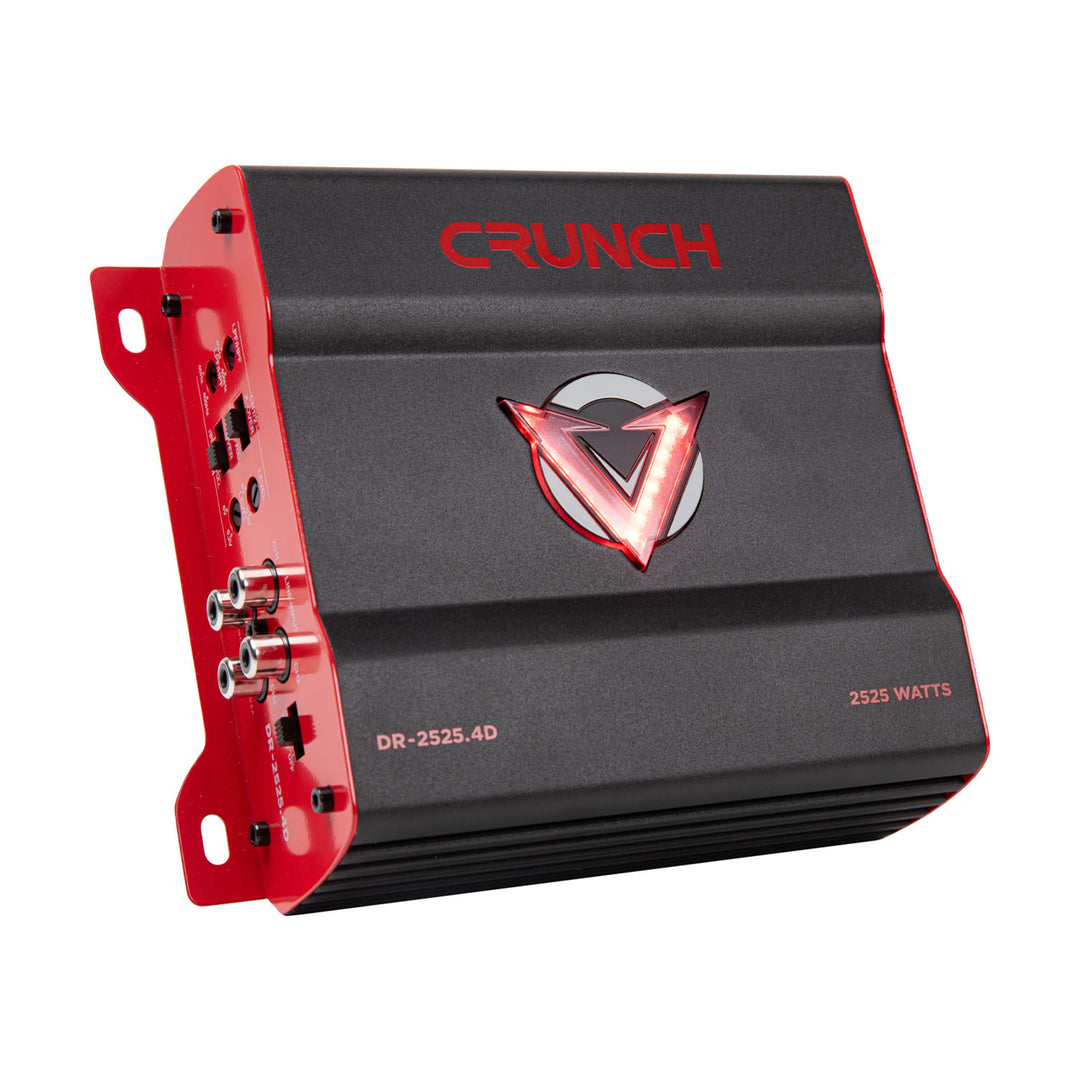 Crunch 2525W 4 Channel Subwoofer Car Audio Amplifier with Adjustable Crossovers