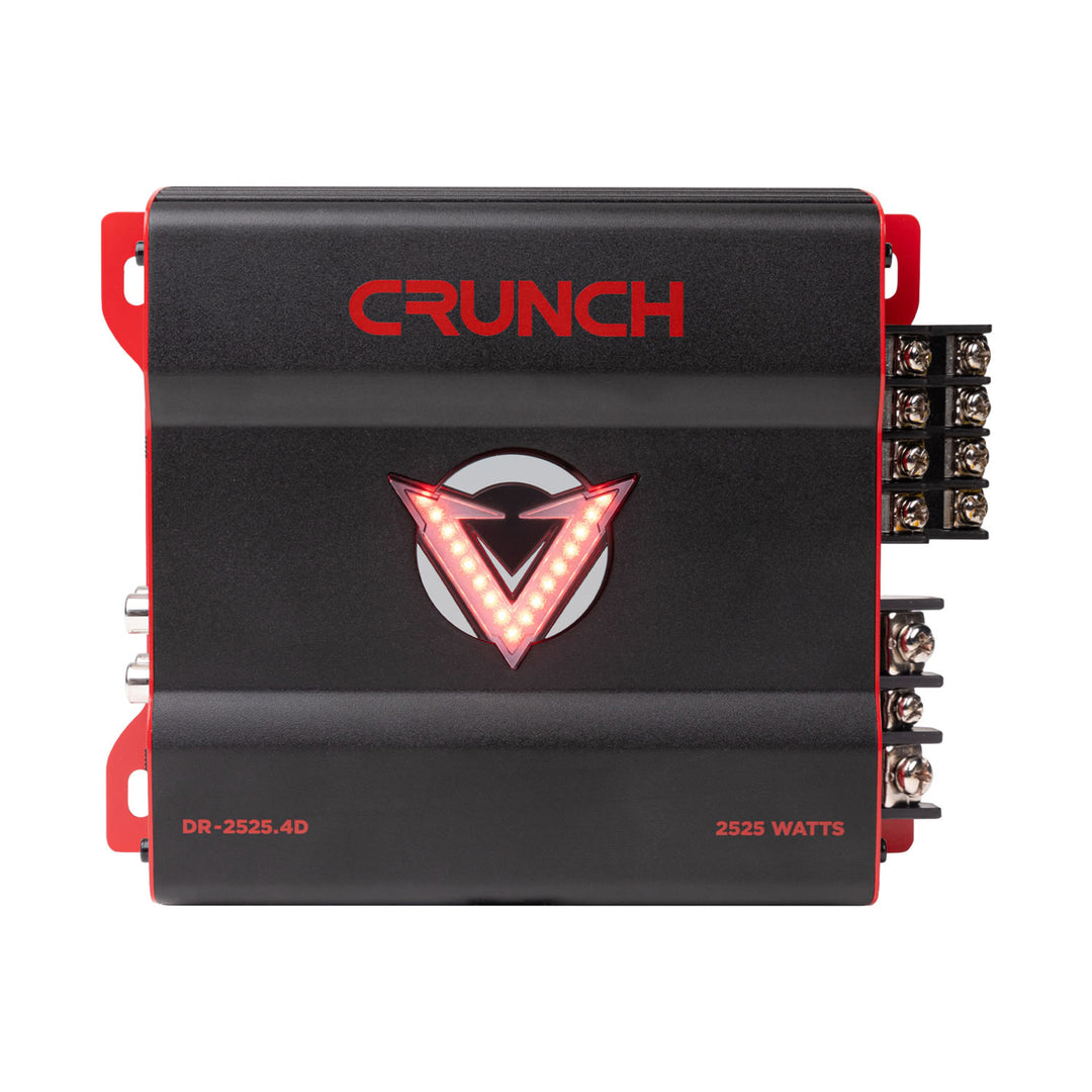 Crunch 2525W 4 Channel Subwoofer Car Audio Amplifier with Adjustable Crossovers