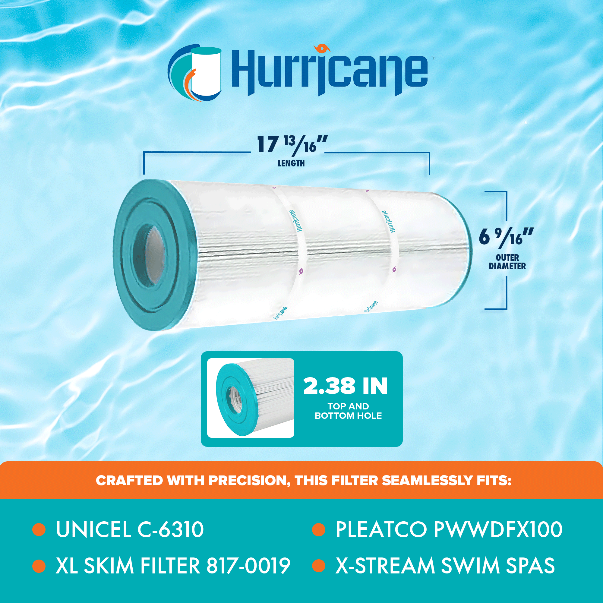 Hurricane Replacement Spa Filter Cartridge for Pleatco, Unicel C-6310 (Open Box) - VMInnovations