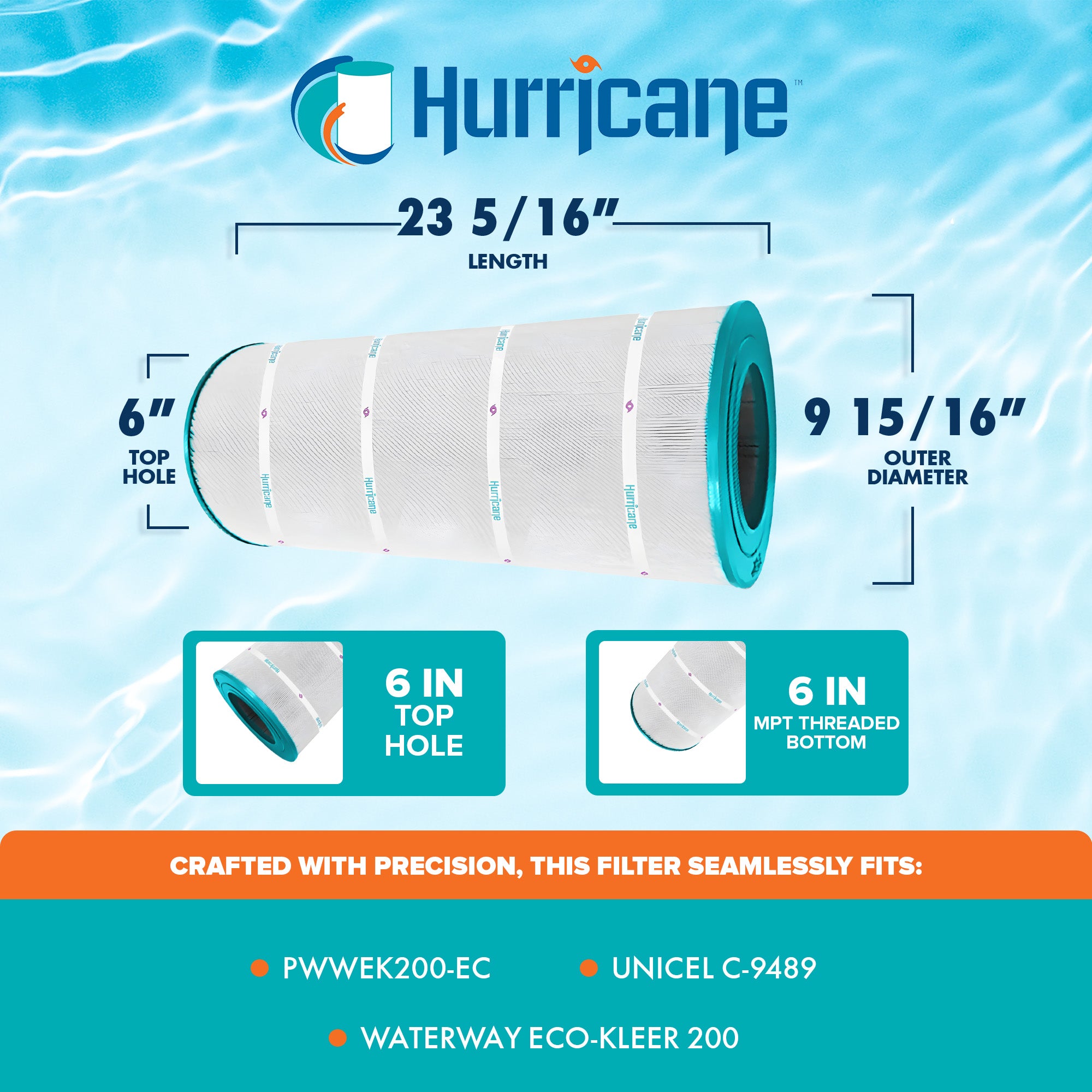 Hurricane Filters HF9489-01 Pool and Spa Cartridge Filter Replacement (Open Box) - VMInnovations