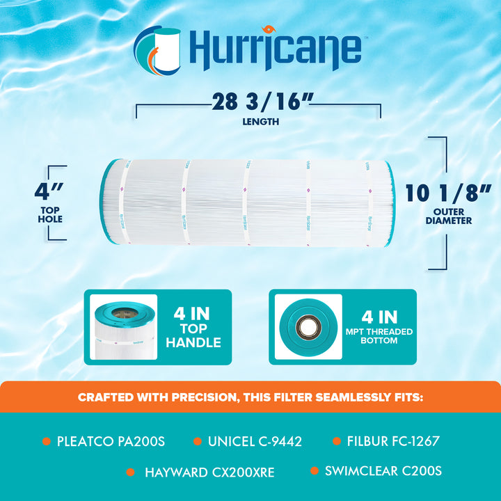 Hurricane Filters HF9442-01 Advanced Pool and Spa Cartridge Filter (Open Box)
