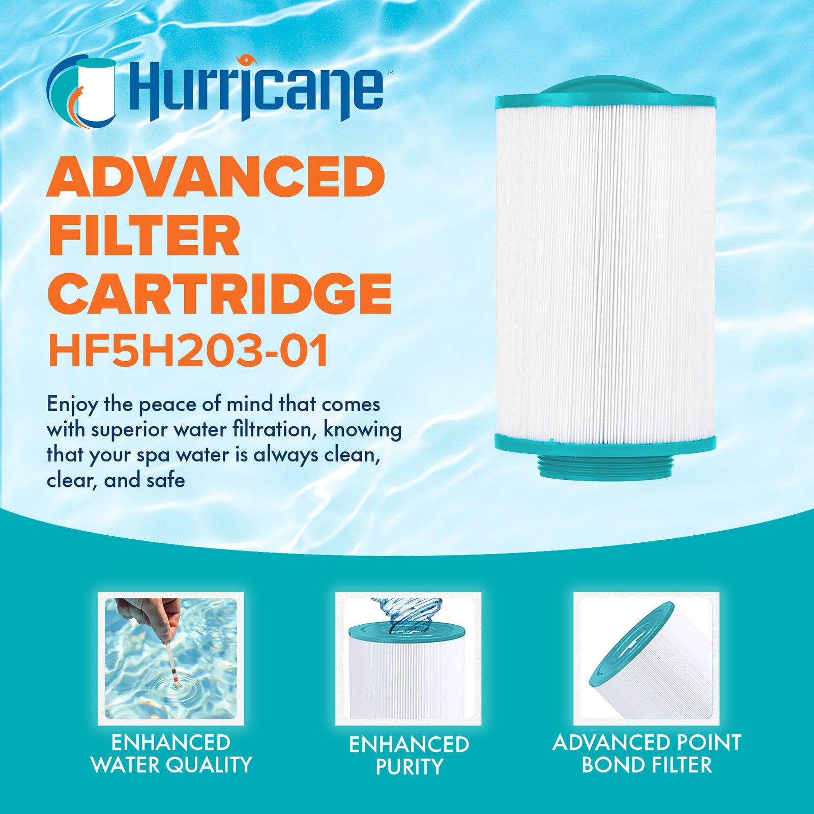 Hurricane Advanced Spa Filter Cartridge for Pleatco, Unicel, Filbur, LA Spas - VMInnovations
