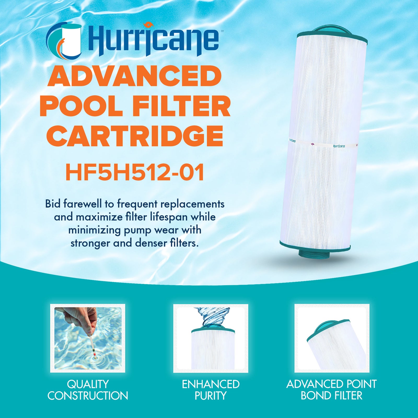 Hurricane Advanced Spa Filter Cartridge for Unicel 5CH-512 and Marquis 20690 - VMInnovations