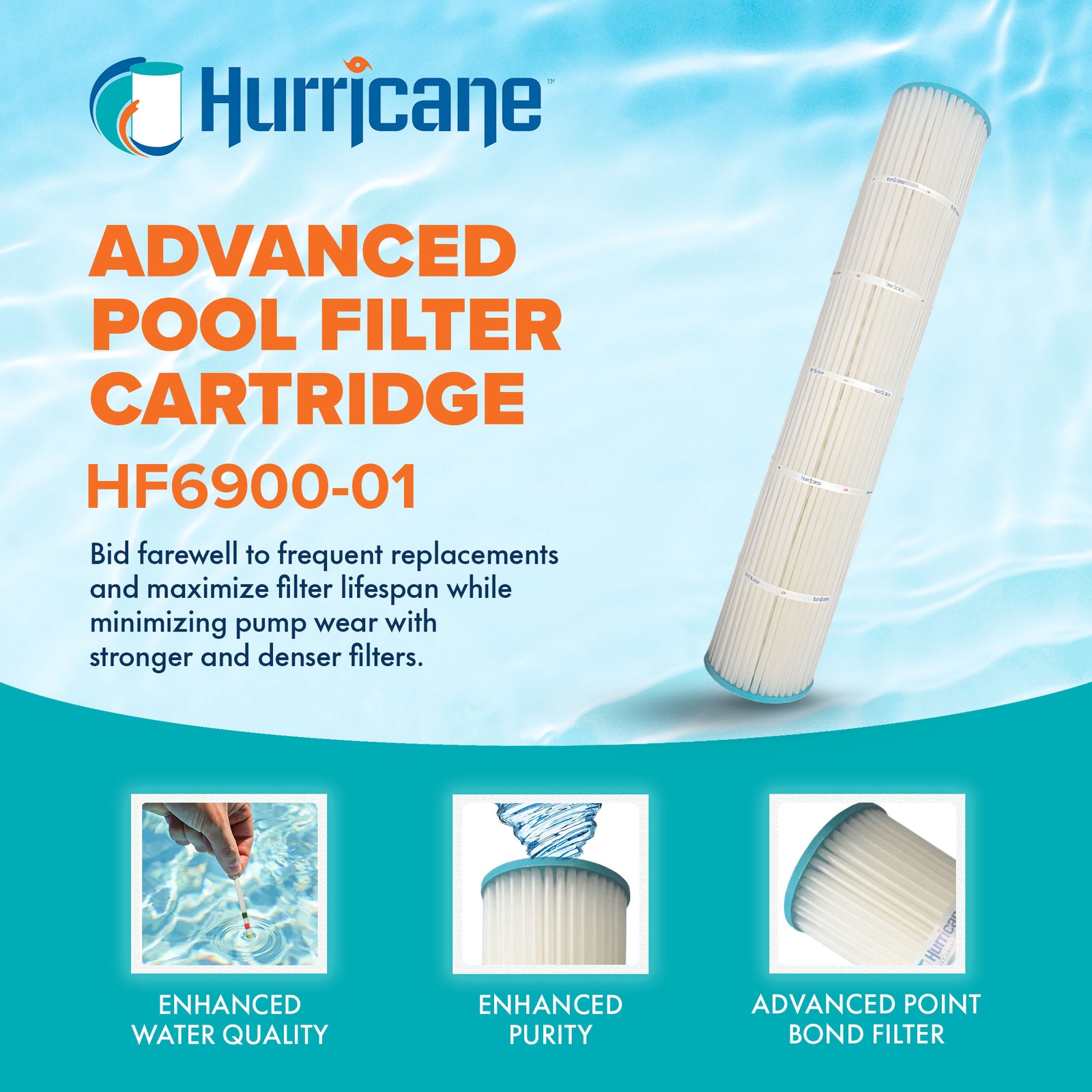 Hurricane Filters HF6900-01 DE Filter Cartridge Replacement for Pools and Spas - VMInnovations