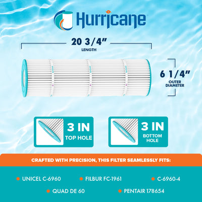 Hurricane Filters HF6960-01 DE Filter Cartridge Replacement for Pools and Spas - VMInnovations