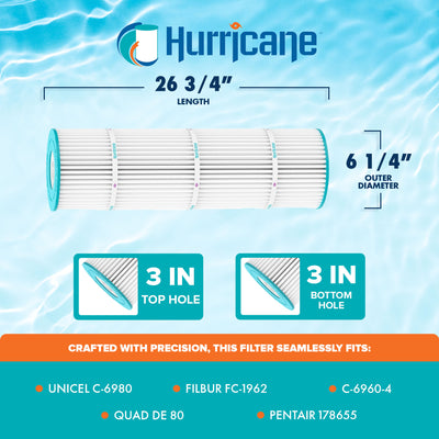 Hurricane Filters HF6980-01 DE Filter Cartridge Replacement for Pools and Spas - VMInnovations