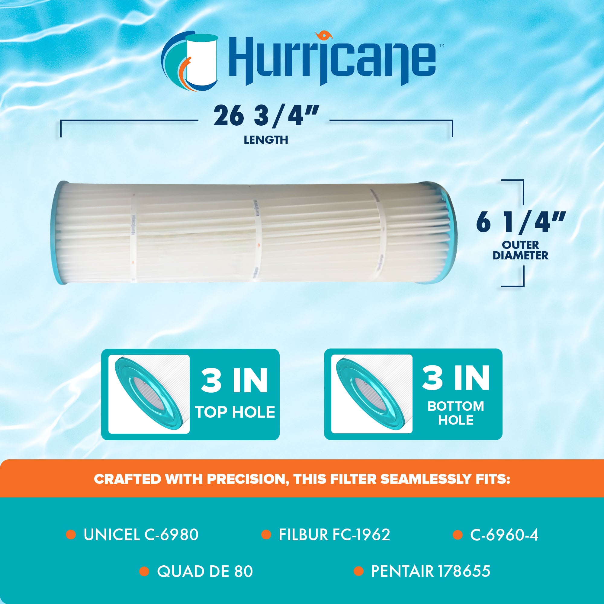 Hurricane Filters HF6980-01 DE Filter Cartridge Replacement (Open Box) - VMInnovations