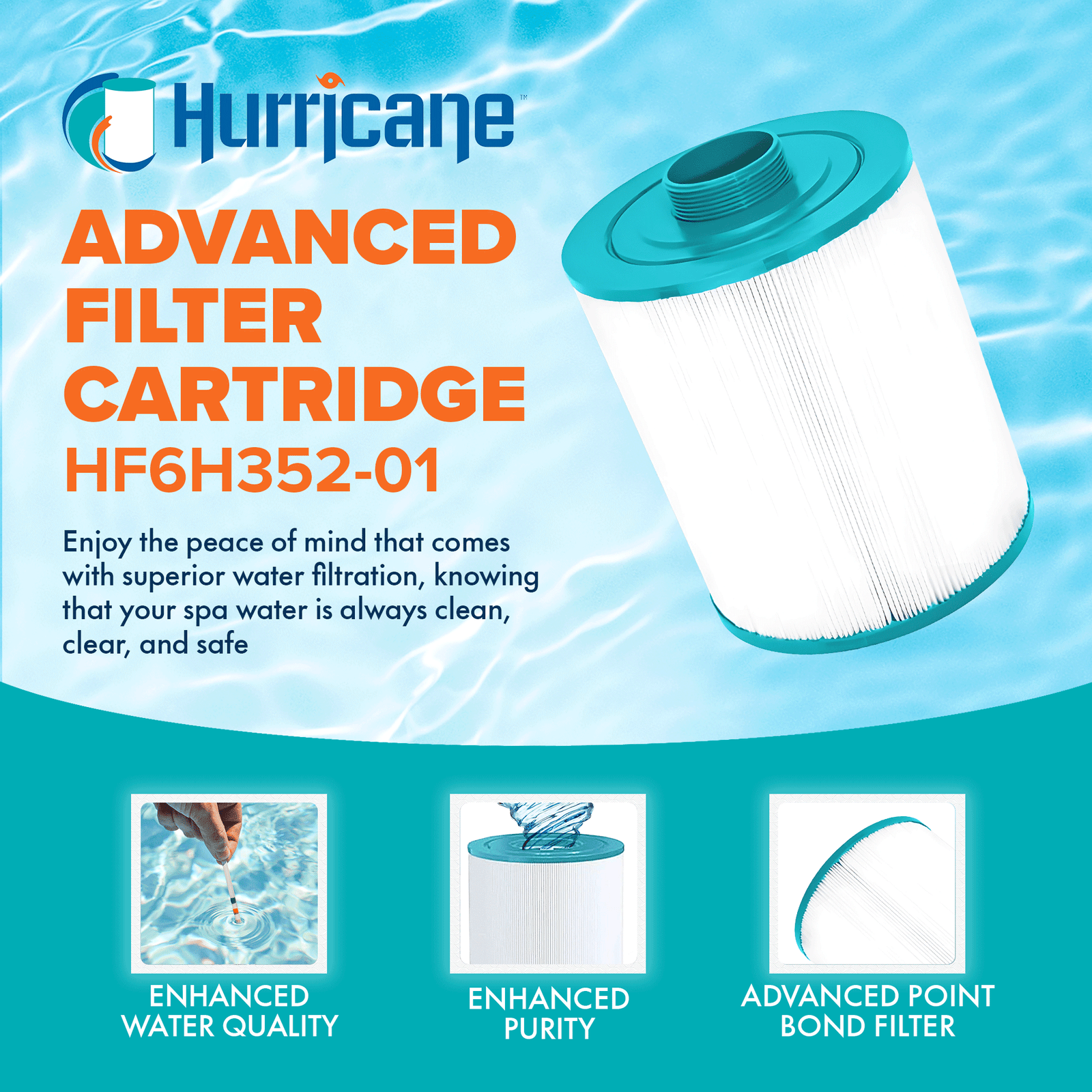 Hurricane Advanced Spa Filter Cartridge for Unicel & Artesian Spas 06-0014-12 - VMInnovations
