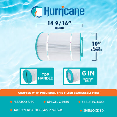 Hurricane Filters HF9480-01 Advanced Pool and Spa Cartridge Filter Replacement - VMInnovations