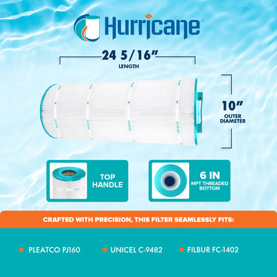 Hurricane Filters Advanced Pool and Spa Cartridge Filter Replacement (Open Box) - VMInnovations