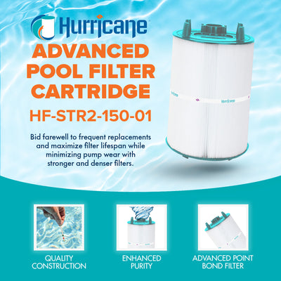 Hurricane Filters HF-STR2-150-01 Advanced Pool, Spa Cartridge Filter Replacement