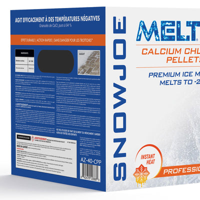 Snow Joe Ice Melt Calcium Chloride Blend, 40 lb (Packaging May Vary), AZ-40-CPP - VMInnovations