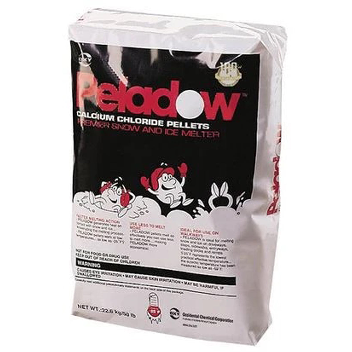 Peladow Ice Melt Calcium Chloride, Melts Ice to -25 Degrees Fahrenheit, 50 Lb, PD50