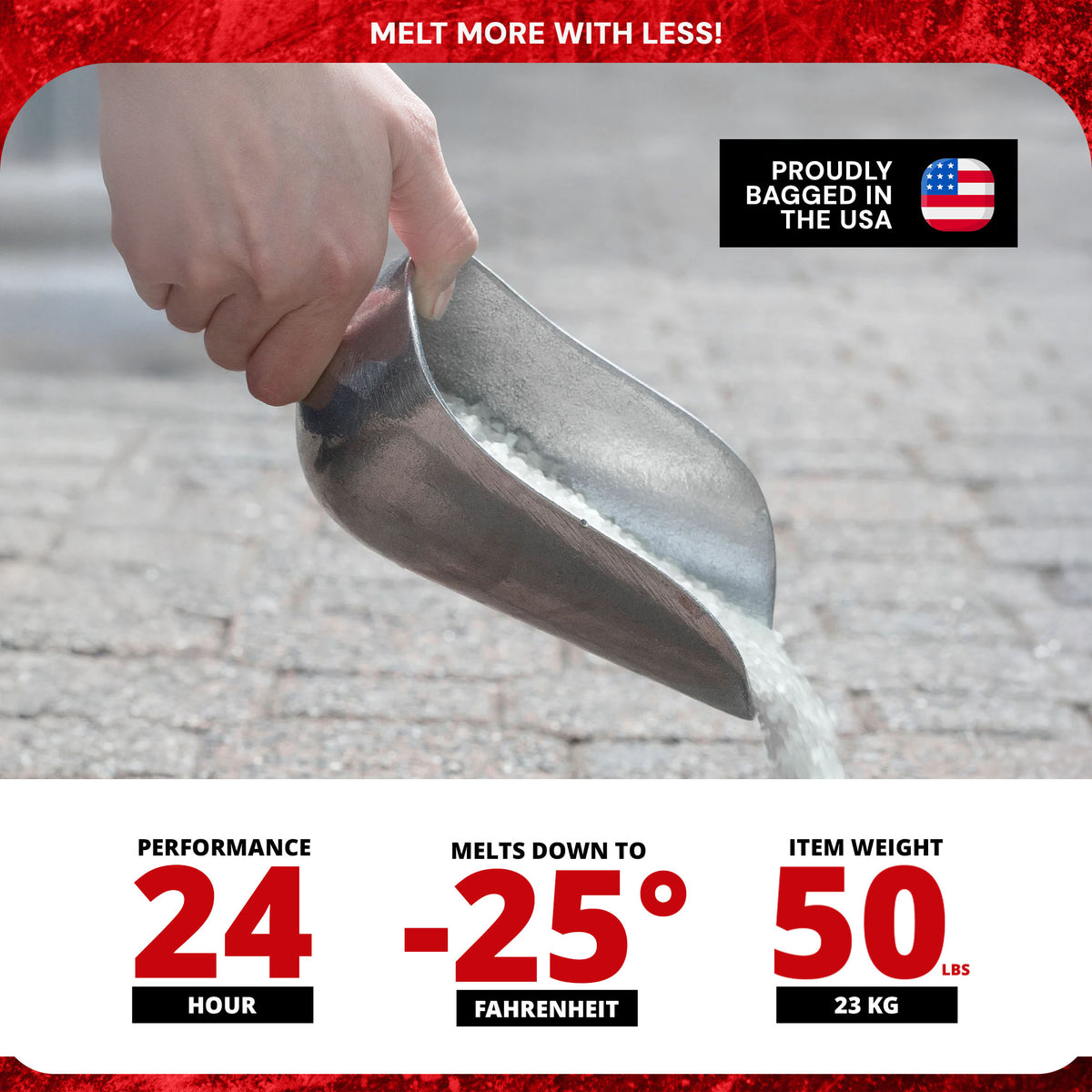 Peladow Ice Melt Calcium Chloride, Melts Ice to -25 Degrees Fahrenheit, 50 Lb, PD50