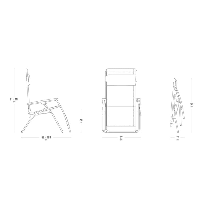 Lafuma R Clip Reclining Foldable Zero Gravity Relaxation Patio Chair, Clementine
