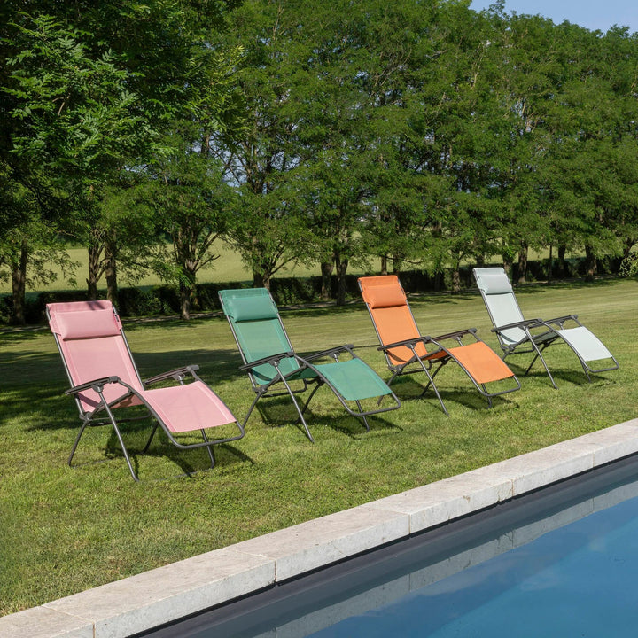 Lafuma R Clip Reclining Foldable Zero Gravity Relaxation Patio Chair, Clementine