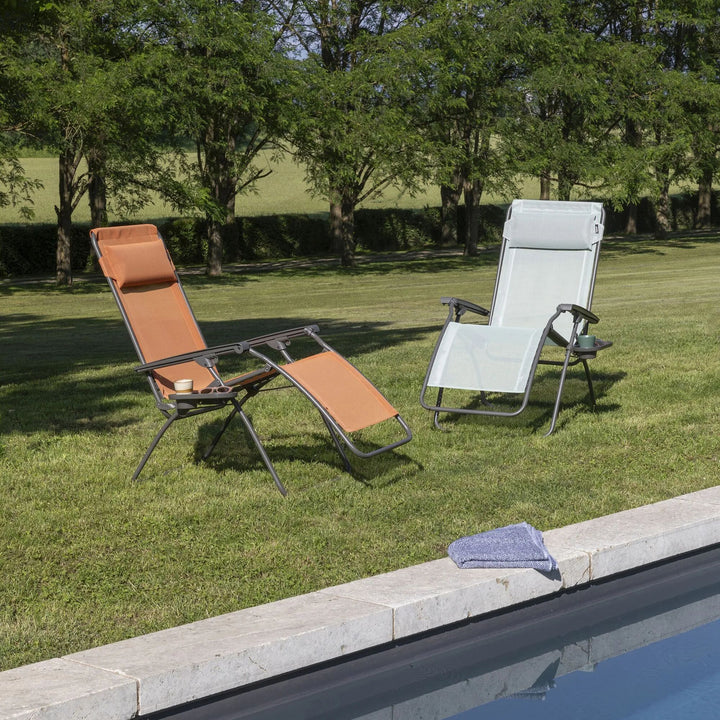 Lafuma R Clip Reclining Foldable Zero Gravity Relaxation Patio Chair, Clementine